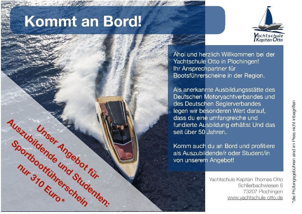 Flyer Angebot Yachtschule Otto