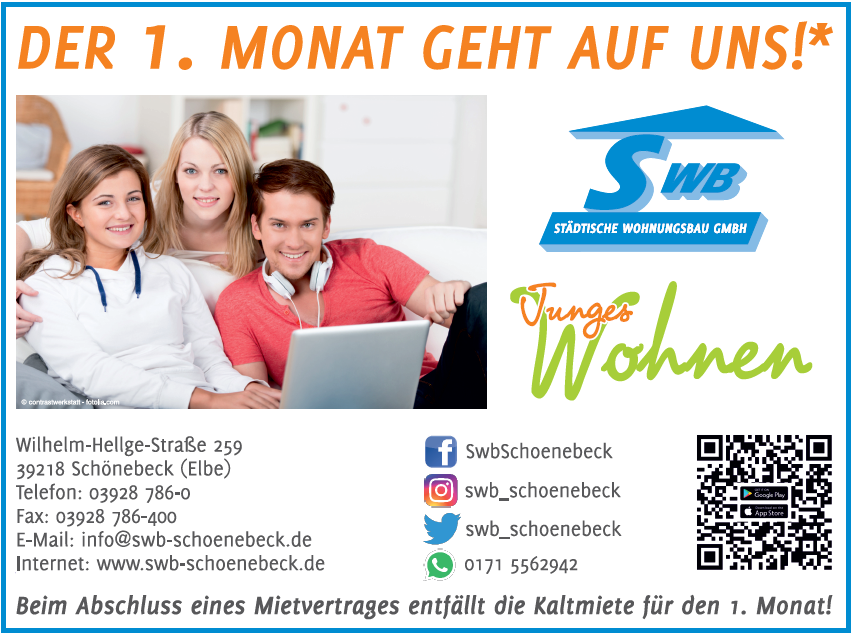 Angebot SWB Städtische Wohnungsbau GmbH 1. Monat Mietfrei