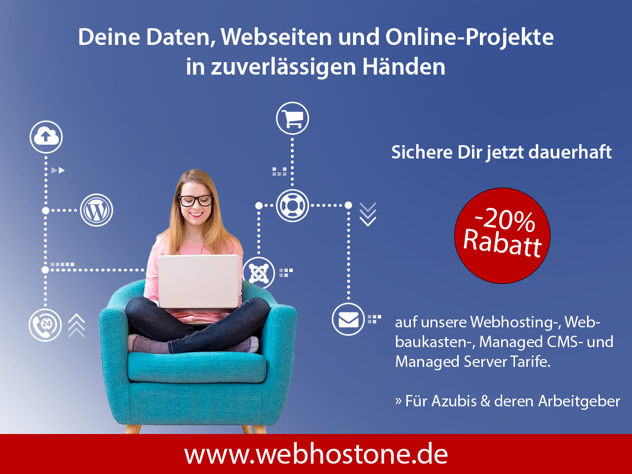 WebhostOne GmbH - 20% Rabatt auf Webhosting Tarife und Managed Server