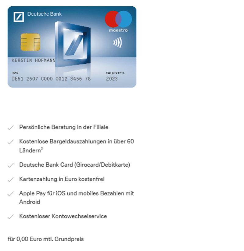 Angebot Deutsche Bank AG - Azubikonto