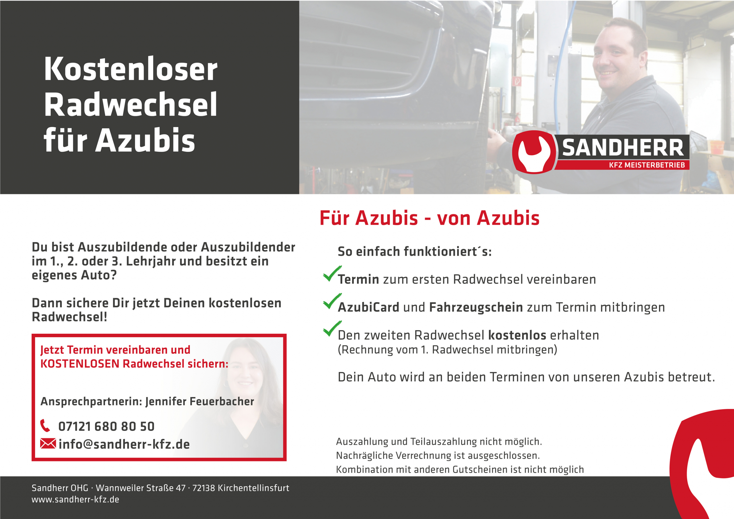 Kostenloser radwechsel für Azubis